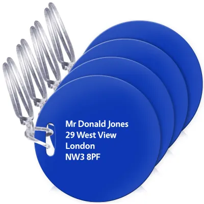 (10cm Circle) Royal Blue with Clear Loop (Personalised with Text)