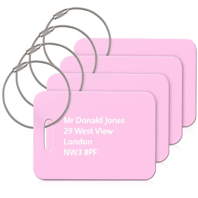 (10cm x 7cm) Baby Pink with Metal Loop (Personalised with Text)