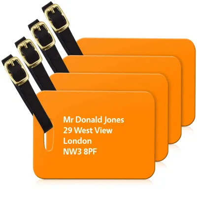 (10cm x 7cm) Burnt Orange with Leather Strap (Personalised with Text)