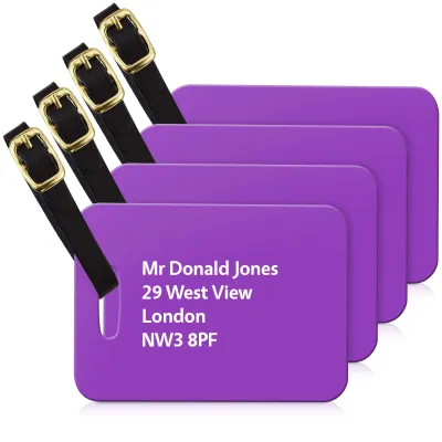 (10cm x 7cm) Purple with Leather Strap (Personalised with Text)