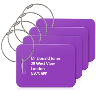 (10cm x 7cm) Purple with Metal Loop (Personalised with Text)