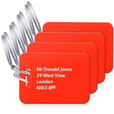 (10cm x 7cm) Red with Clear Loop (Personalised with Text)