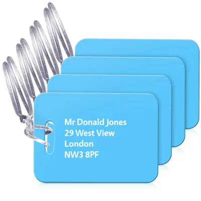 (10cm x 7cm) Sky Blue with Clear Loop (Personalised with Text)