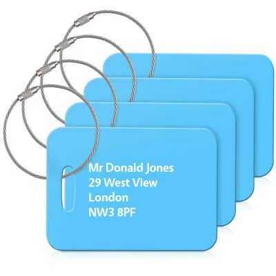 (10cm x 7cm) Sky Blue with Metal Loop (Personalised with Text)