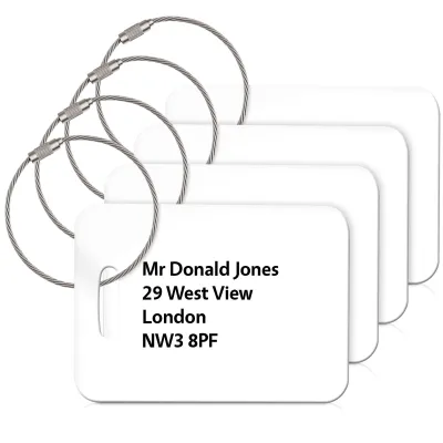 (10cm x 7cm) White with Metal Loop (Personalised with Text)