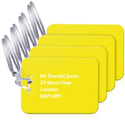 (10cm x 7cm) Yellow with Clear Loop (Personalised with Text)