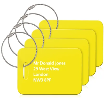 (10cm x 7cm) Yellow with Metal Loop (Personalised with Text)