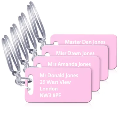 (9cm x 4.5cm) Baby Pink with Clear Loop (Personalised with Text)
