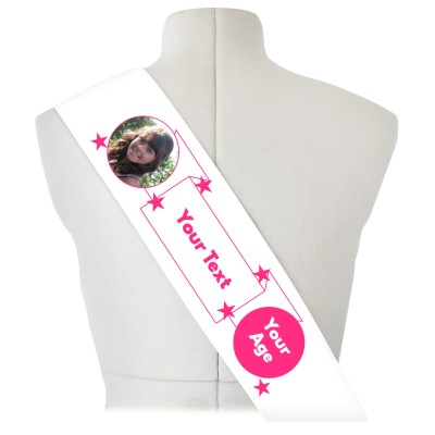 (180cm x 14cm) Hot Pink (Fuchsia) Mock Suede Polyester Fabric (Personalised with Text)