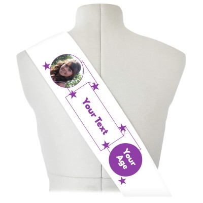 (180cm x 14cm) Purple Mock Suede Polyester Fabric (Personalised with Text)