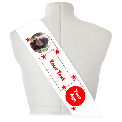(180cm x 14cm) Red Mock Suede Polyester Fabric (Personalised with Text)