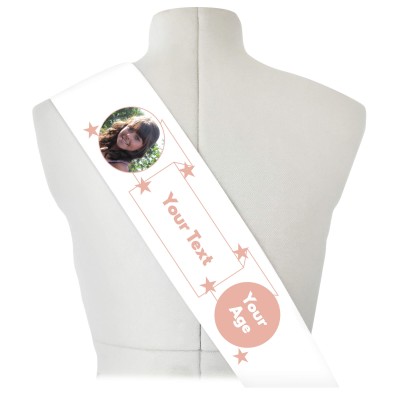 (180cm x 14cm) Rose Gold Mock Suede Polyester Fabric (Personalised with Text)