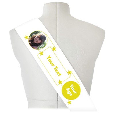 (180cm x 14cm) Yellow Mock Suede Polyester Fabric (Personalised with Text)
