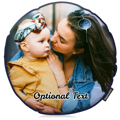 (40cm Circle) - Navy Blue Cotton Fabric (Personalised with Text)