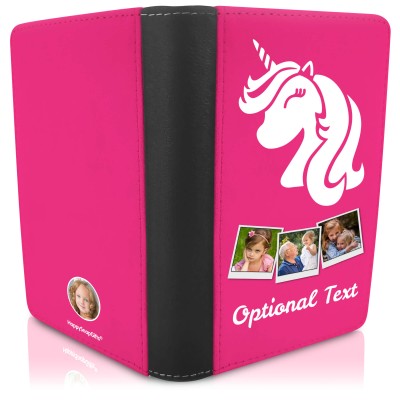 (UK Standard 21cm) (Unicorn Icon) Fuchsia Pink     (Optional Personalised Gift Text)