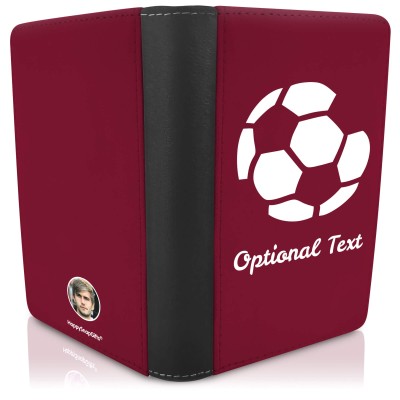 (UK Standard 21cm) (Football Icon) Burgundy (Personalised with Text)