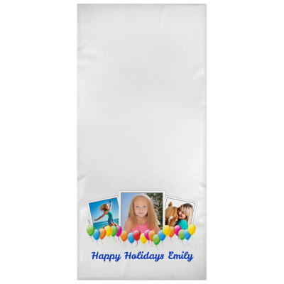 White Royal Blue Towelling (70cm x 50cm) (Personalised with Text)