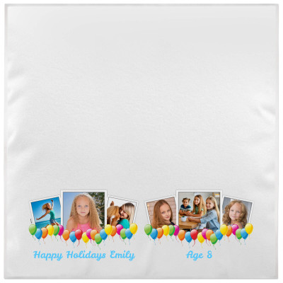 White Sky Blue Towelling (150cm x 100cm) (Personalised with Text)