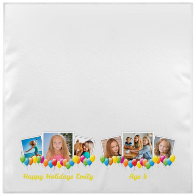 White Yellow Towelling (200cm x 150cm) (Personalised with Text)