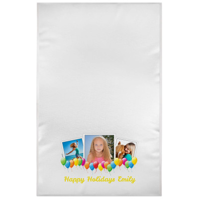 White Yellow Towelling (150cm x 70cm) (Personalised with Text)
