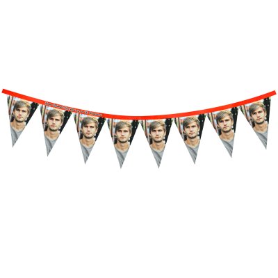 - 1 Metre with 8 Flags (20cm) Red Mock Suede Polyester Fabric (Optional Personalised Gift Text)