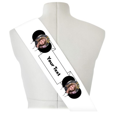 (180cm x 14cm) Black Mock Suede Polyester Fabric (Personalised with Text)