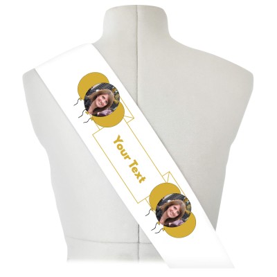 (180cm x 14cm) Gold Mock Suede Polyester Fabric (Personalised with Text)
