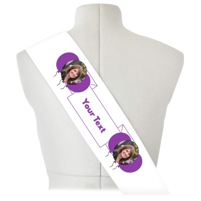 (180cm x 14cm) Purple Mock Suede Polyester Fabric (Personalised with Text)