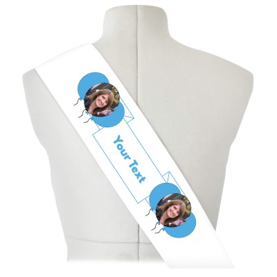 (180cm x 14cm) Sky Blue Mock Suede Polyester Fabric (Personalised with Text)