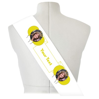 (180cm x 14cm) Yellow Mock Suede Polyester Fabric (Personalised with Text)