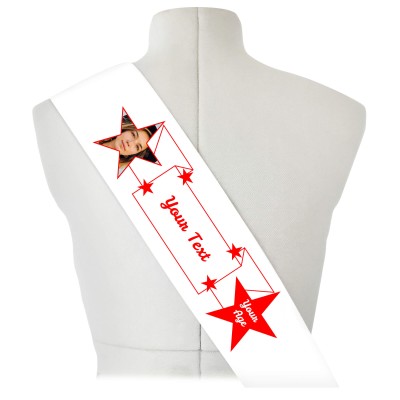 (180cm x 14cm) Red Mock Suede Polyester Fabric (Personalised with Text)