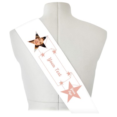 (180cm x 14cm) Rose Gold Mock Suede Polyester Fabric (Personalised with Text)