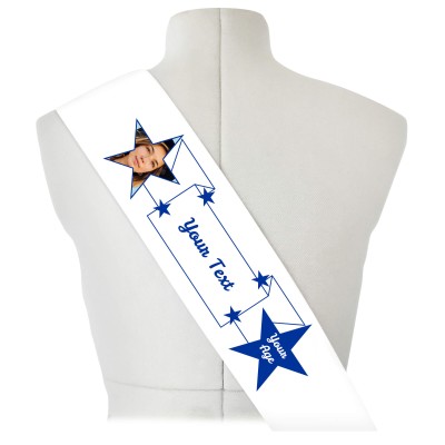 (180cm x 14cm) Royal Blue Mock Suede Polyester Fabric (Personalised with Text)