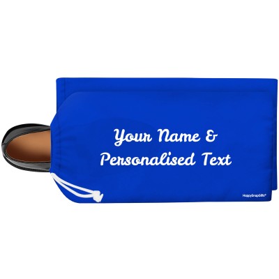 Royal Blue Soft Velvet Polyester Fabric (White Drawstring) (Personalised with Text)