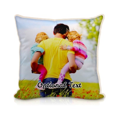 (25cm Square) - Natural Organic Cotton (Personalised with Text)