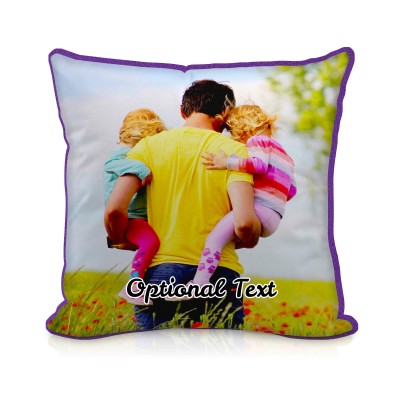 (25cm Square) - Purple Fleece Fabric with Removable Cover (Zip) (Personalised with Text)