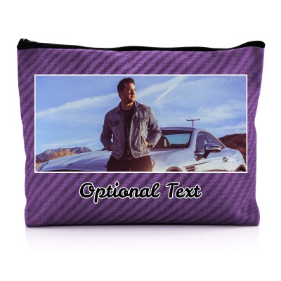 - Large - Carbon Fibre Design Purple Water Resistant Polyester Rip-Stop Fabric (Personalised with Text)