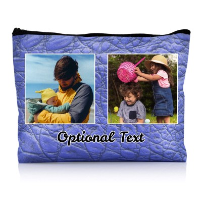 - Large - Crocodile Leather Design Royal Blue Water Resistant Polyester Rip-Stop Fabric (Personalised with Text)
