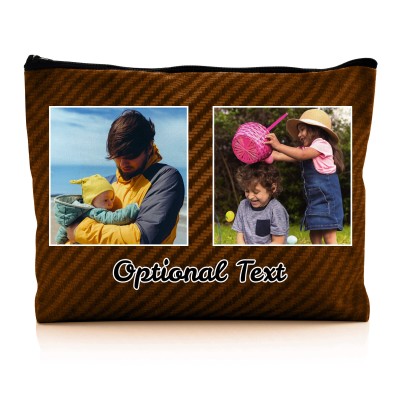 - Large - Carbon Fibre Design Brown Water Resistant Polyester Rip-Stop Fabric (Personalised with Text)