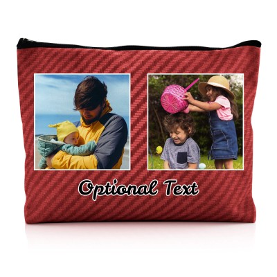 - Large - Carbon Fibre Design Red Water Resistant Polyester Rip-Stop Fabric (Personalised with Text)