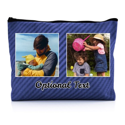 - Large - Carbon Fibre Design Royal Blue Water Resistant Polyester Rip-Stop Fabric (Personalised with Text)