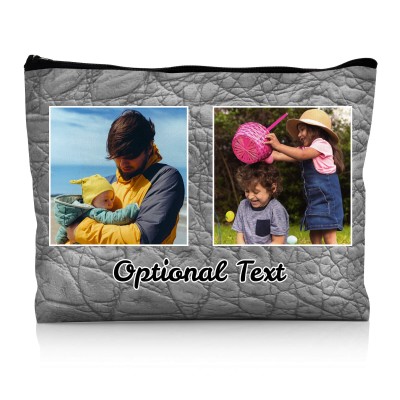 - Large - Crocodile Leather Design Grey Water Resistant Polyester Rip-Stop Fabric (Personalised with Text)