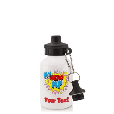 in White (400ml) with Screw Cap (MP) (Personalised with Text)