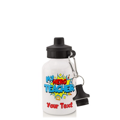 in White (400ml) with Screw Cap (Teacher) (Personalised with Text)