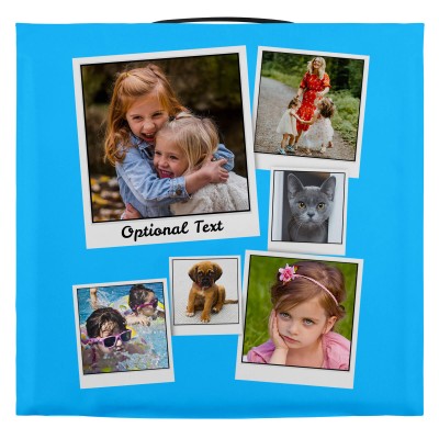 with 1 Inch Memory Foam Filling - 35cm x 35cm Royal Blue Water Resistant Polyester Fabric (Personalised with Text)