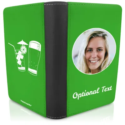 (UK Standard 21cm) (Drinks Icon) Bright Green (Personalised with Text)