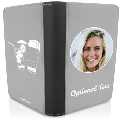 (UK Standard 21cm) (Drinks Icon) Grey (Personalised with Text)