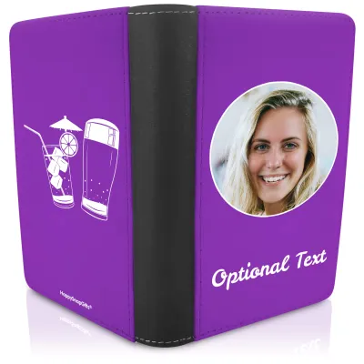 (UK Standard 21cm) (Drinks Icon) Purple (Personalised with Text)