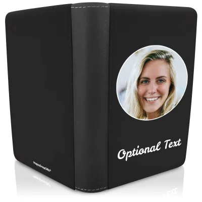 (UK Standard 21cm) (No Icon) Black (Personalised with Text)