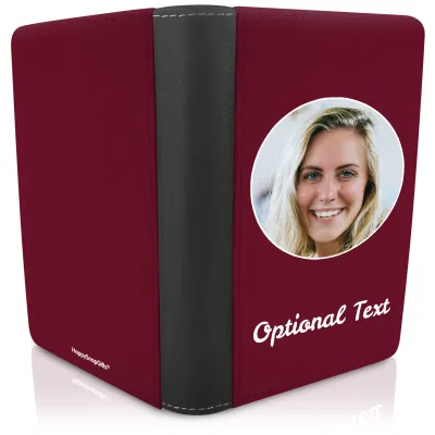 (UK Standard 21cm) (No Icon) Burgundy (Personalised with Text)